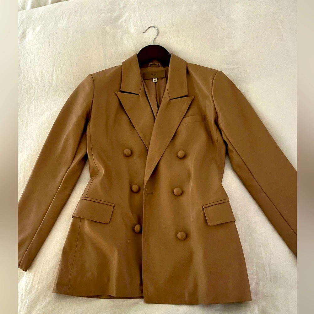 Stunning  BLANKNYC size xs faux  leather double breasted blazer